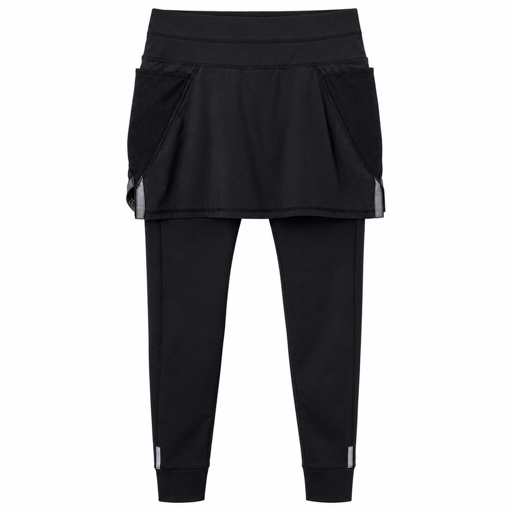 Athleta Powder Peak 2 In 1 Skirted Leggings Pants Thermal Black Sz S Yoga Hiking